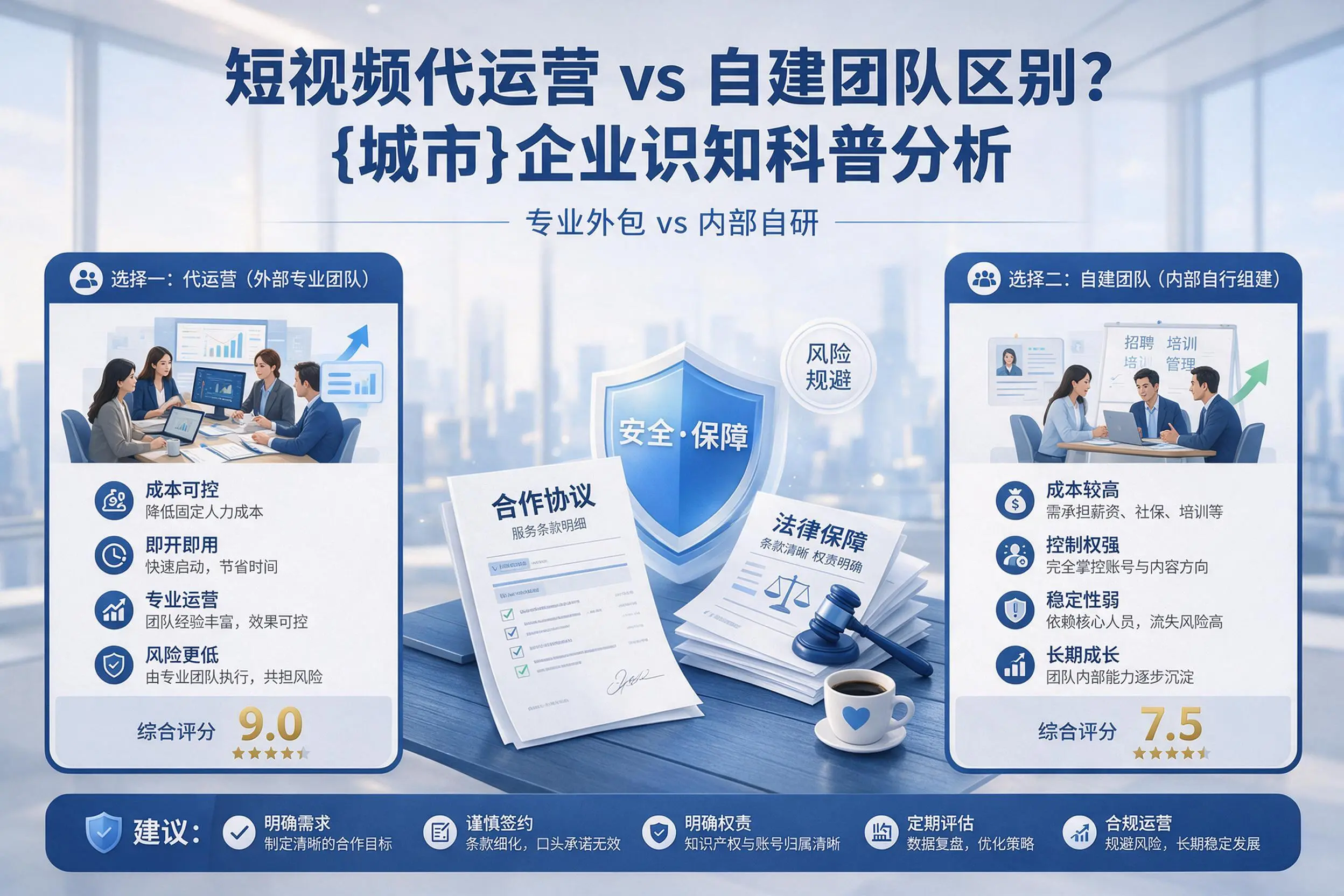短视频代运营与自建团队区别？枣庄企业认知科普分析